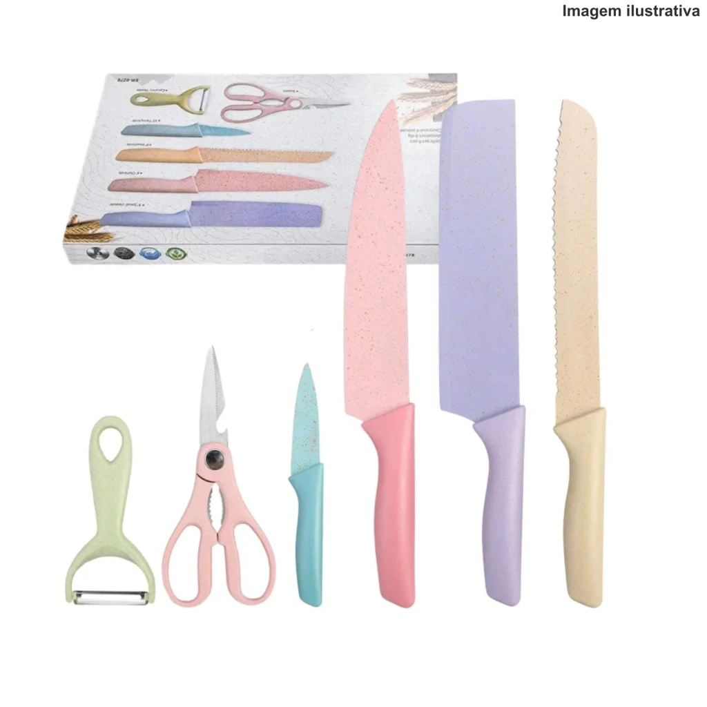 Imagem do Produto FAQUEIRO 6 PÇS COLORIDO ER-0278 - Atacado e Dropshipping